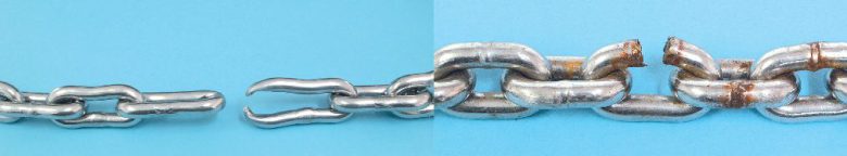 Comparison of the how-to-break: our stainless steel link chain and other companies' link chain