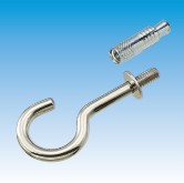 Hook Bolt w/Threaded Washer & Iron Anchor Plug