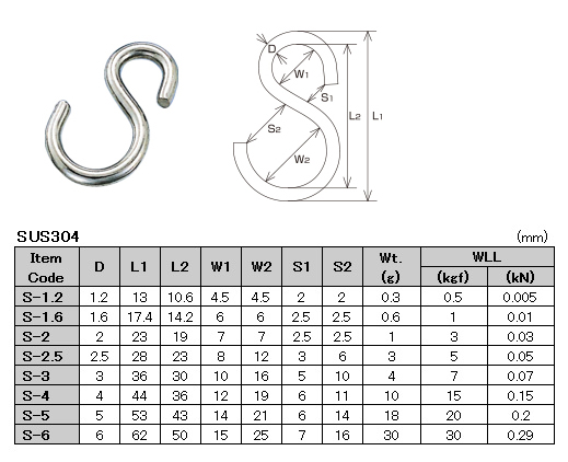 Steel S Hooks - Multiple Sizes