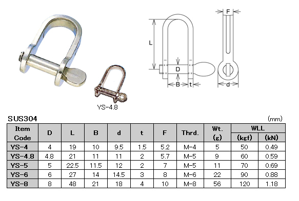 MAOYUHONG 304 Stainless Steel Bow Type Shackle,D-Shape Shackle,Corrosion and Rust Prevention,National Standard,Exquisite Appearance,Size M4-m25 